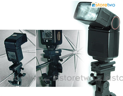 Flash Shoe Holder Swivel Bracket Adapter Mount / Umbrella Holder