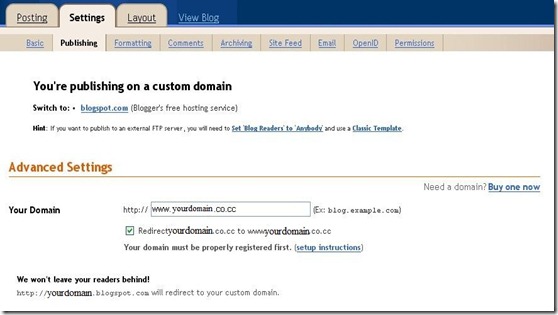 Blogger custom domain setup Blogger custom domain setup
