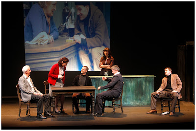 Druid35 Sean McGinley, Catherine Walsh, Tadhg Murphy, Clare Dunne, Denis Conway and Garrett Lombard - Conversations on a Homecoming by Tom Murphy - winner of audience vote. Photo by Tom Murphy