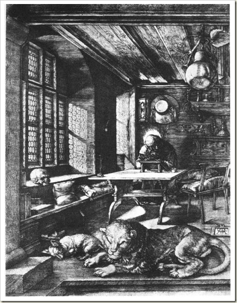 São Jerônimo, Dürer - 1514, litogravura, MMA, NY. São Jerônimo, Dürer - 1514, litogravura, MMA, NY.