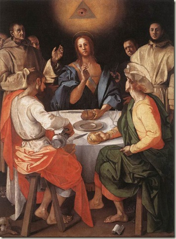 A ceia de Emaús, Pontormo, Galeria Uffizi, Florença