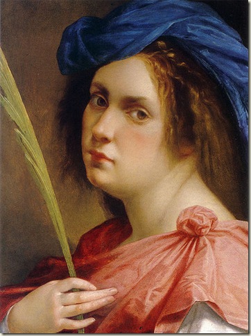 Aremisia Gentileschi, auto retrato, 1615, óleo  sobre tela