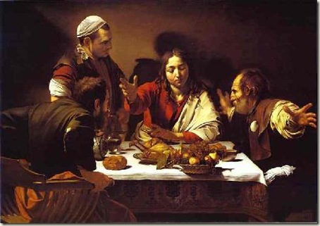 A Ceia em Emaús, Caravaggio, 1601, óleo e têmpera sobre tela A Ceia em Emaús, Caravaggio, 1601, óleo e têmpera sobre tela