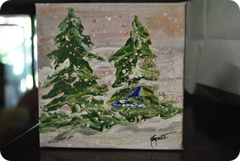 Christmas tree painting