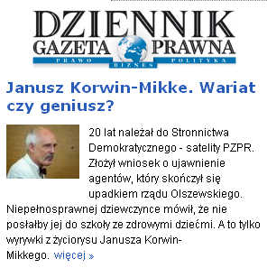 Janusz Korwin-Mikke, Dziennik Gazeta Prawna, 24 października 2009