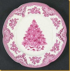 pink christmas plate