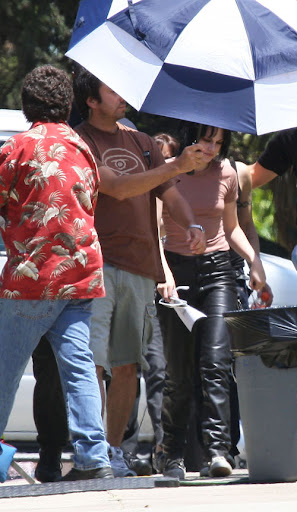 07-16-09 Los Angeles, CA Actress Kristen Stewart and rock legend Joan Jett are seen on the set of 'The Runaways' in Los Angeles. NON-EXCLUSIVE PIX by Flynet ©2009 818-307-4813 Nicolas