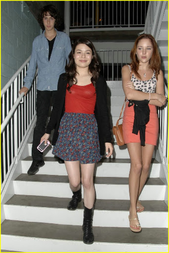 33850, STUDIO CITY, CALIFORNIA - Saturday September 5 2009. **EXCLUSIVE** Miranda Cosgrove enjoys an evening out with friends in Studio City. The "i-Carly" star, who was dressed on-trend in a floral mini skirt and worker boots, had been to see the movie "All About Steve". Photograph: Adrian Varnedoe, PacificCoastNews***FEE MUST BE AGREED PRIOR TO USAGE*** UK OFFICE: 131 557 7760/7761/7762 US OFFICE: 1 310 261 9676
