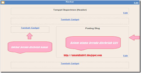 Merubah Posisi Sidebar Dan Main Pada 
Template Blogger