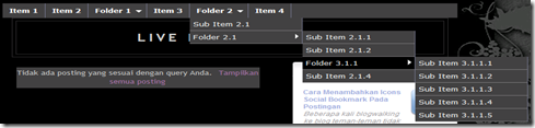 Multi level drop-down menu