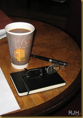 Blogging notebook & coffee