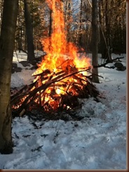 Brush pile fire