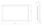 Technische Zeichnung mit Abmessungen des IQ-Automation Flatman Panel PC Technische Zeichnung mit Abmessungen des IQ-Automation Flatman Panel PC