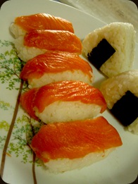 My dear dear's favourite Salmon nigiri =D My dear dear's favourite Salmon nigiri =D