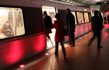 Boarding DC Metro