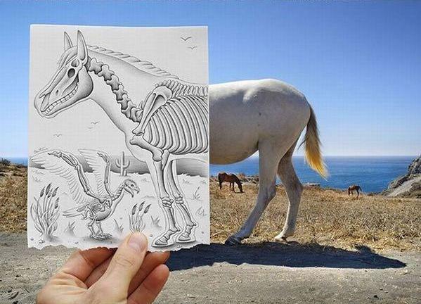 arte con fotos y dibujos