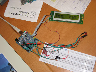MPX4115A pressure sensor connected to an Arduino Duemilanove.