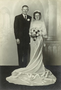 Mom and Dads formal wedding photo 1950
