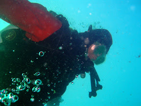 Me annoying the skipper by poking a camera at her