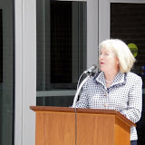 Betsy Roe shares some thoughts during the dedication of the Roe Center at Central College