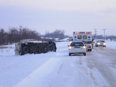 Bussey Ambulance responds to rollover on HWY T23 south of Bussey Tuesday afternoon.