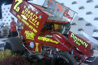 Johnny Anderson's number 7A in victory lane Saturday at The Knoxville Raceway.