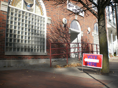 The Pella Memorial Building was one of four polling sites in Pella for City Council elections
