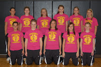 The Knoxville Girls Basketball Team sporting pink T-shirts in support for Coaches vs. Cancer. (photo submitted by Jim Utiermarkt)