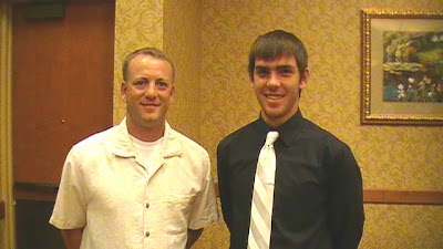 Pleasantville's Jacob Schletzbaum with his baseball coach Sheldon Card.  (photo submitted by Maureen Schletzbaum).