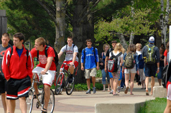 Students on the Central College campus in Pella (photo courtesy Central College)