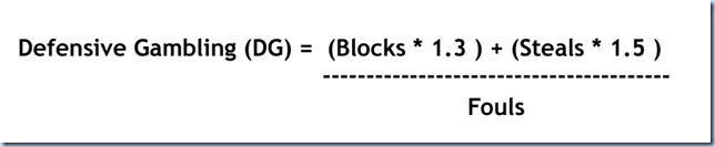 Stat Formula -- Defensive Gambling