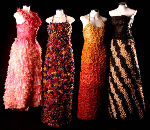 Pic Recieved in an e-mail Dresses made from recycled condoms!