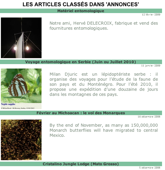 17. Les articles classés dans "Annonces"