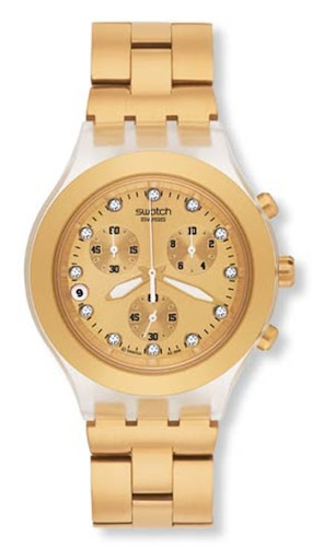 relojes swatch dorados de mujer