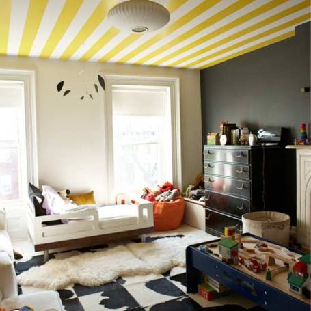 Yellow ceiling