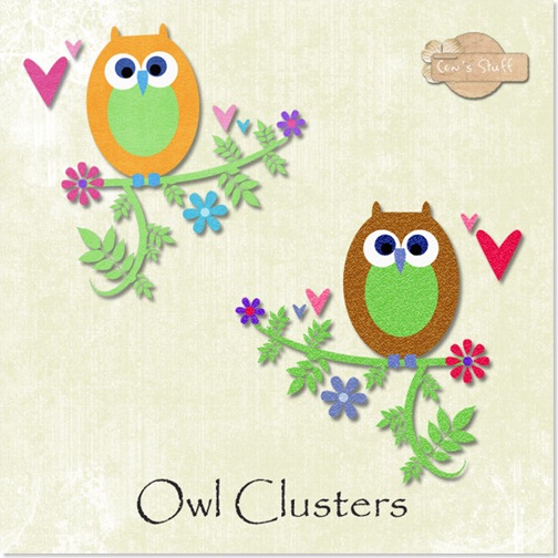 So, it's an owl cluster, in two different colour schemes to add to your 