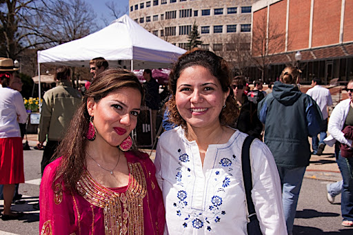 Elika and Goli. Goli's blouse is Persian, but how similar it looks to a Hungarian blouse!