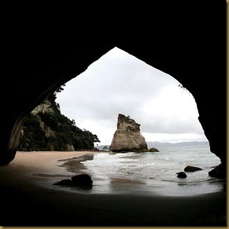 View from Cathedral Cove Archway - Coromandel Peninsula square crop