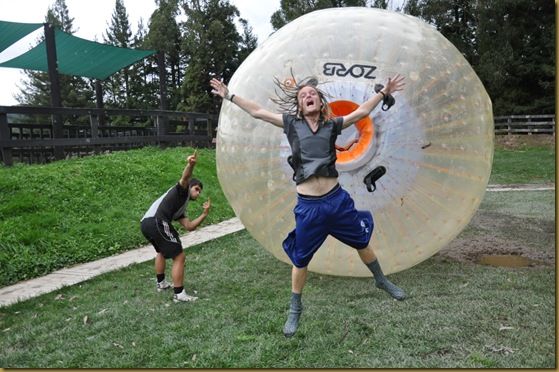 I survived the zorbing which made me happy