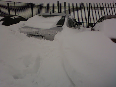 Snow drift over Jetta.