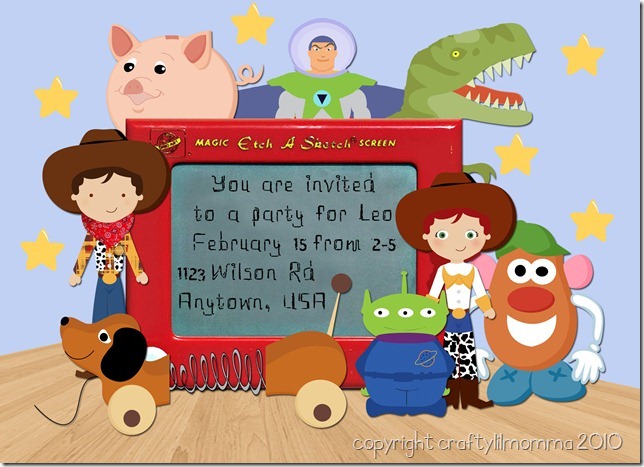 toy story 2 invite