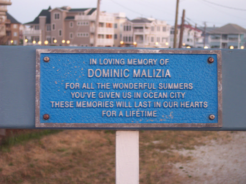In loving memory ofDominic MaliziaFor all the wonderful summersyou've given us in Ocean Citythese memories will last in our heartsfor a lifetime