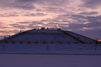 This is the hill at Centennial Park. The sunset cast a warm, reddish light that evening.