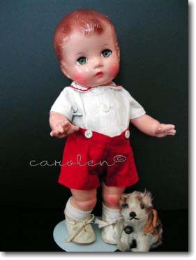 Candy Kid Effanbee doll 1940s Steiff dog Molly