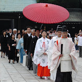 A procession at the 
Meiji temple in Tokyo