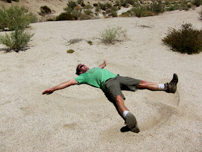 Bob makes a sand angel in the Anza Borrego desert