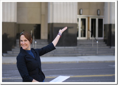 Outside courthouse