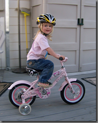 Riding her bike first time 2