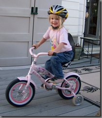 Riding her bike first time 5