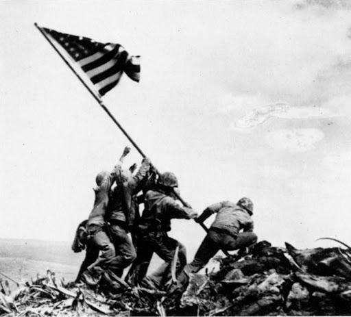 Raising the Flag By Joe Rosenthal during the Battle for Iwo Jima